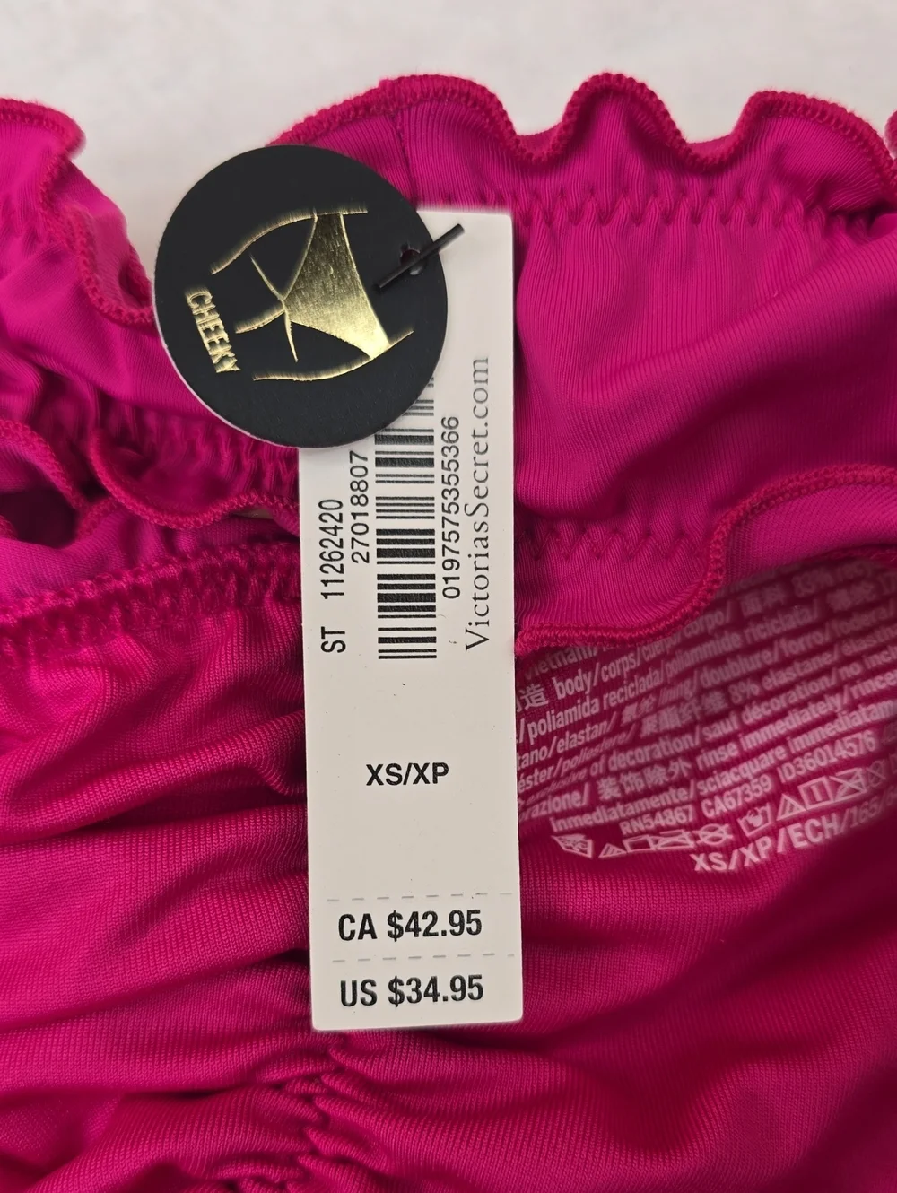 Victoria's Secret Swim Ruched Cheeky Bikini Bottom Sz XS NWT